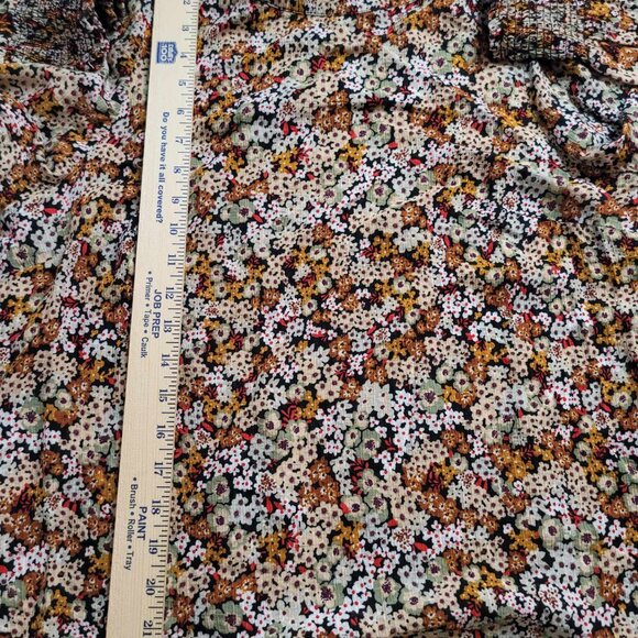 2425 Loft Women's Floral Top with Rouched Sleeves Size Medium - Picture 4 of 6